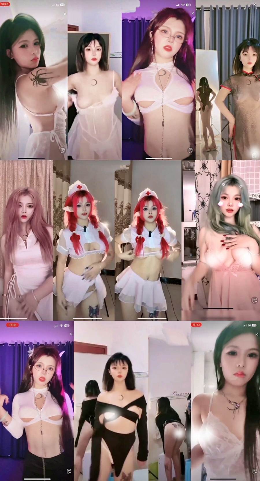 【抖音主播】 前妻 直播大尺度走光整活跳舞 丁字距汝 半球抖抖抖！(11V3.8G27分)-主播跳舞在线